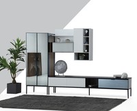 Wohnwand Tv StäNder Rtv Lowboard Vitrine Holz Modern Weiß Wohnzimmer