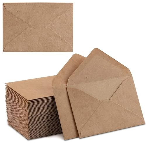 Enveloppes kraft PALUDO 100 pièces 13.5x18.5 cm pour invitations et cartes