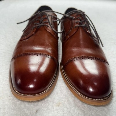 Stacy Adams Shoes Mens Size 8 Brown Cap Toe Oxford Memory Foam Dress Leather