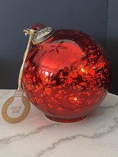 New Red Light Up Ball Ornament Large 6" diameter