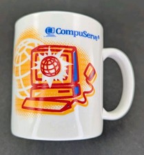 CompuServe Mug Vintage Logo Computer AOL Online IT Internet History