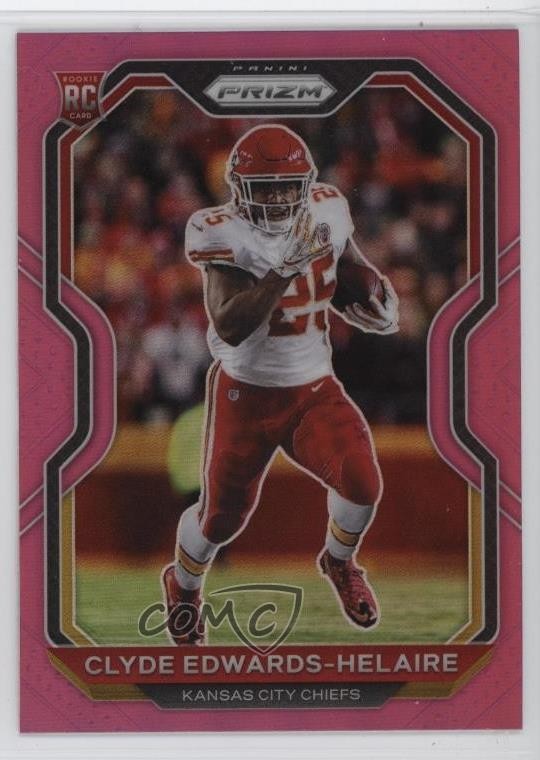 2020 Panini Prizm Rookie Pink Prizm Clyde Edwards-Helaire #328 15wb