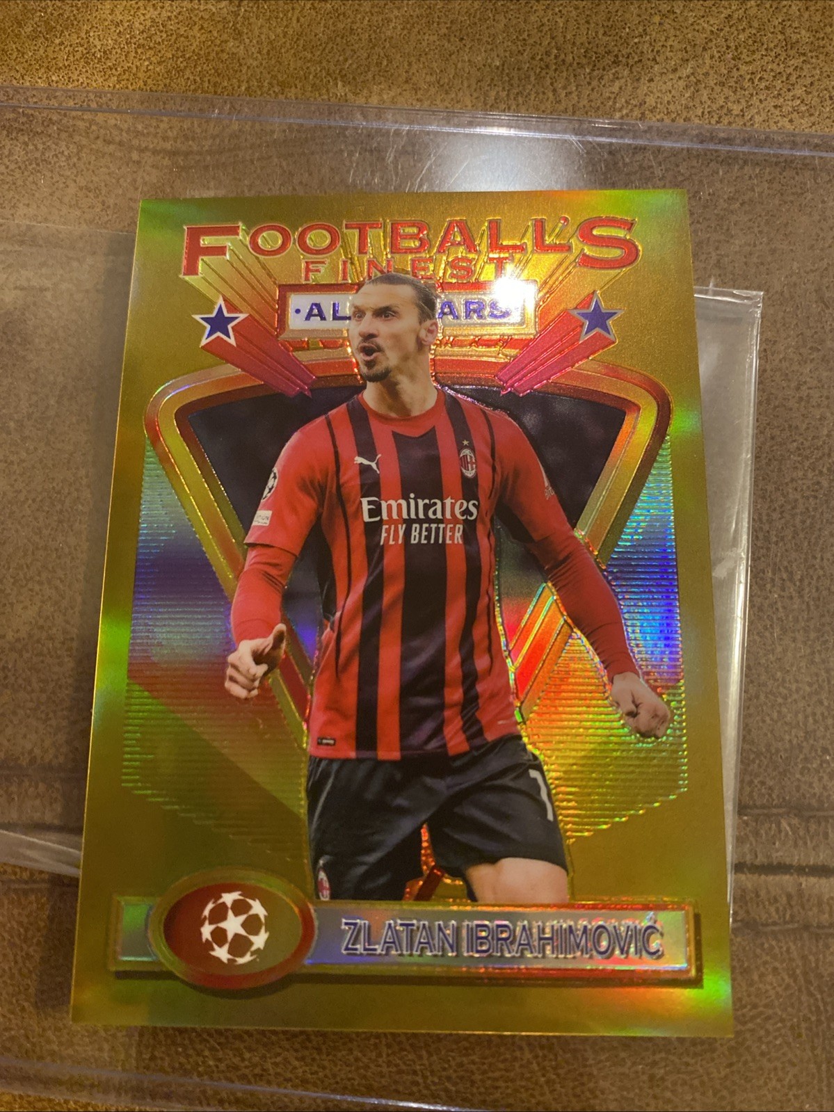 2022 Topps Merlin Footballs Finest Zlatan Ibrahimovic Gold /50 RARE BOX TOPPER view 1