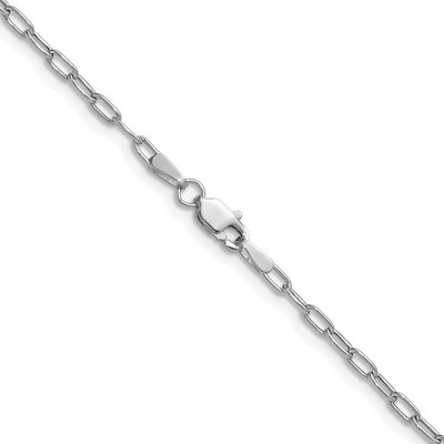 14K Weißgold Büroklammer Kette Armband, 2,2 mm