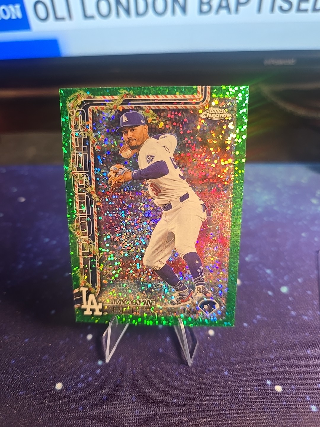2025 Topps Chrome - Image Variation Mookie Betts #50 Green Speckle Refractor /99