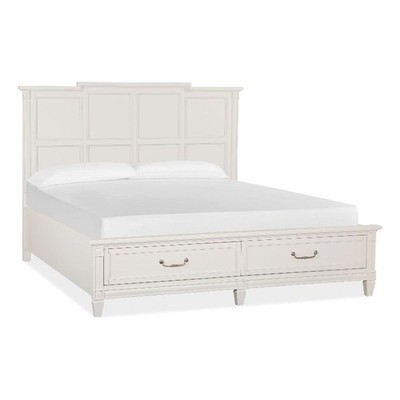 Magnussen Home Willowbrook Egg Shell White California King Panel Storage Bed