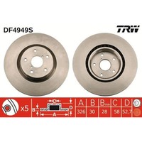 2X TRW DF4949S Bremsscheibe