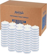 80-pcs Toilet Brush Wand Refills, Compatible with Clorox and Most Toilet
