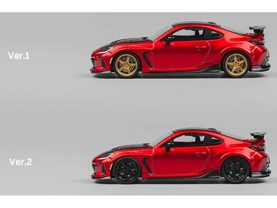 SUBARU BRZ VARIS ARISING-1 RHD RED W/EXTRA WHEELS 1/64 BY CM MODEL