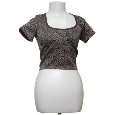 Costes Basic, T-shirt, Größe: M/L, Seamless Jacquard Tee, Beige/Schwarz #WG8