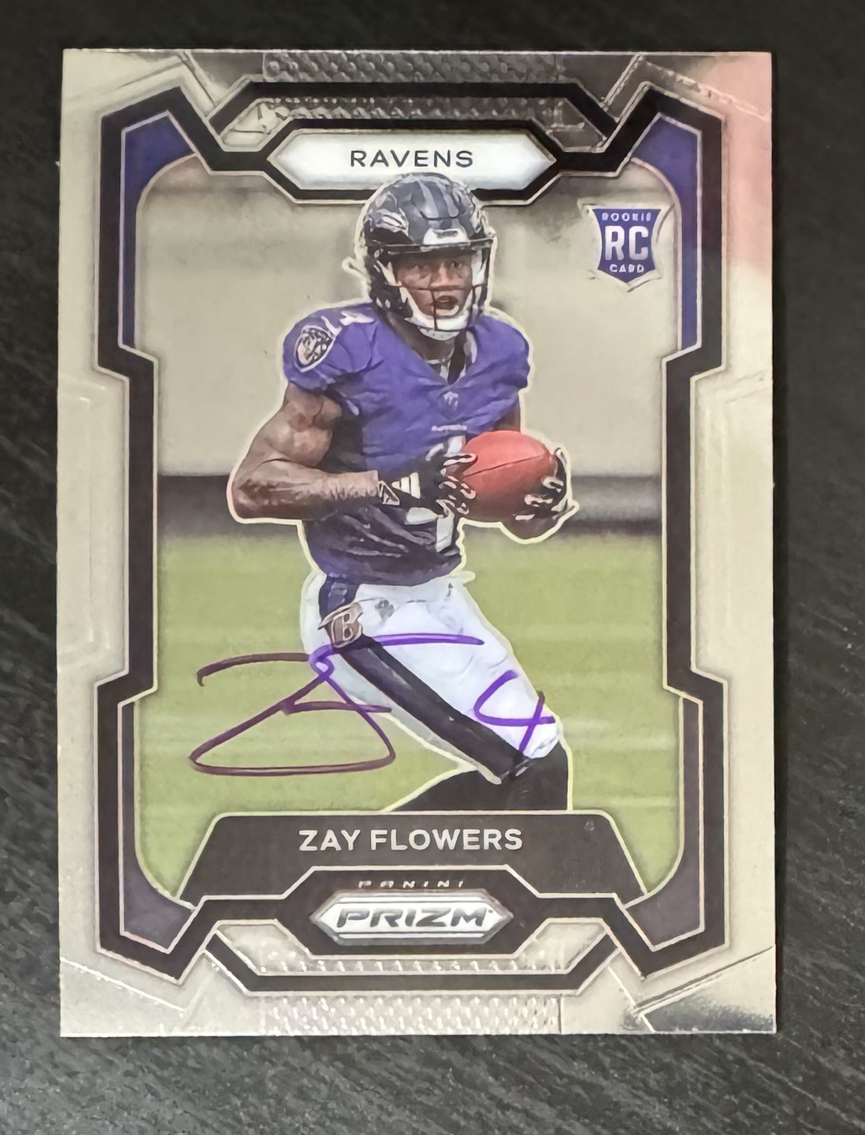 2023 Prizm Zay Flowers Rookie Purple Ink Auto Color Match