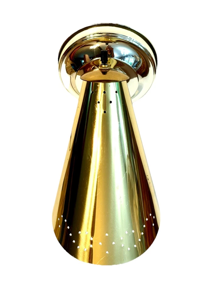 Aplique de pared enchufable retro moderno de mediados de siglo de latón vintage de los años 50-60 Foto 3 de 4