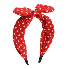 IKUHRMO Vintage Polka Dot Knot Headband for Women, 1 Count Pack of 1 , Red