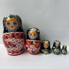 Vintage Russian Matryoshka Nesting Dolls Signed Beytane Elena Hand Painted