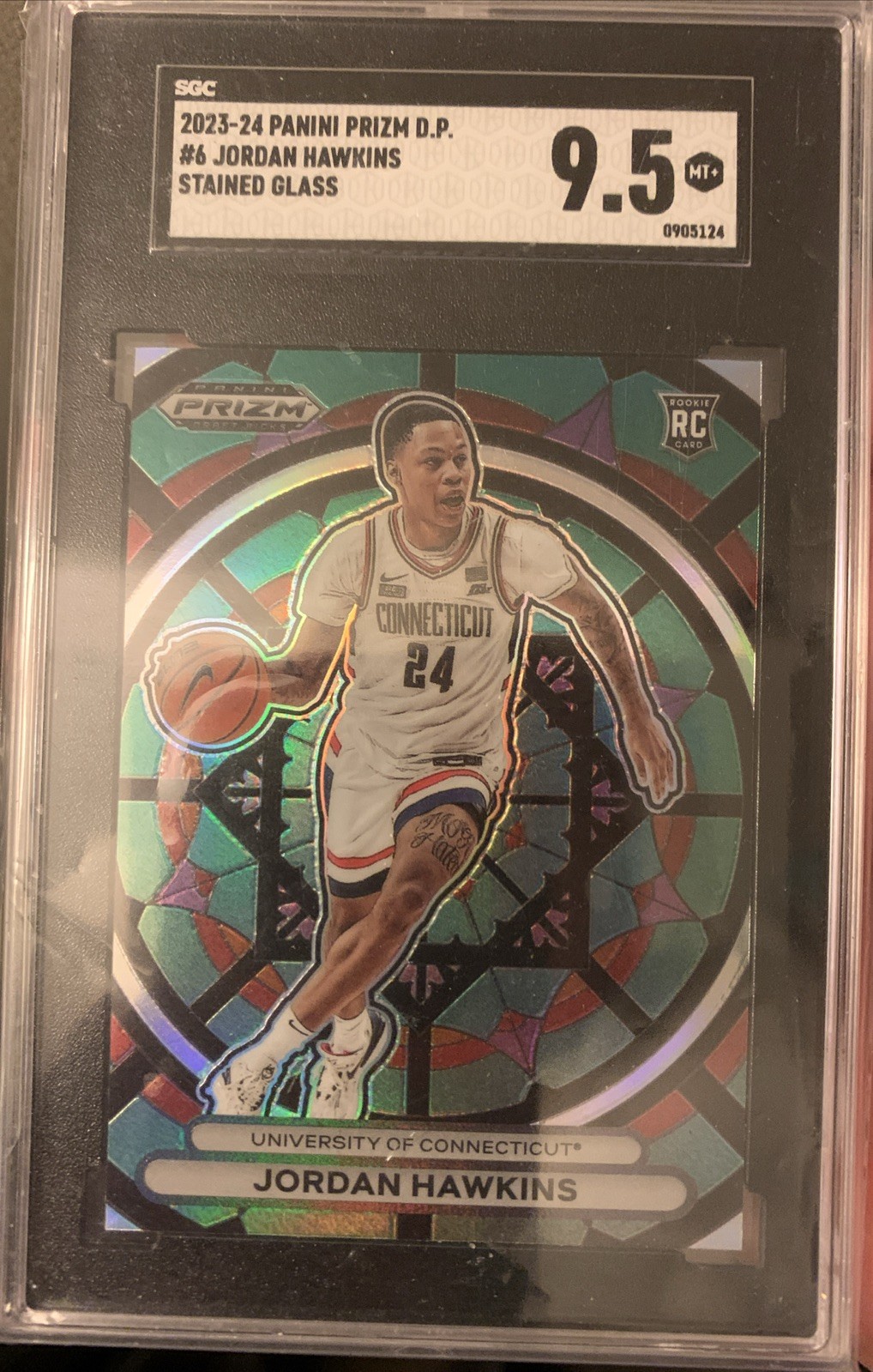 2023 Panini Prizm Draft Picks Jordan Hawkins Stained Glass SGC 9.5