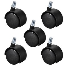 M10x15mm Furniture Casters 2" Nylon Threaded Stem 38lb for Replace,5pcs