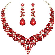Bridal Necklaces Earrings Rhinestone Jewelry Set Necklace Earrings Set For Women