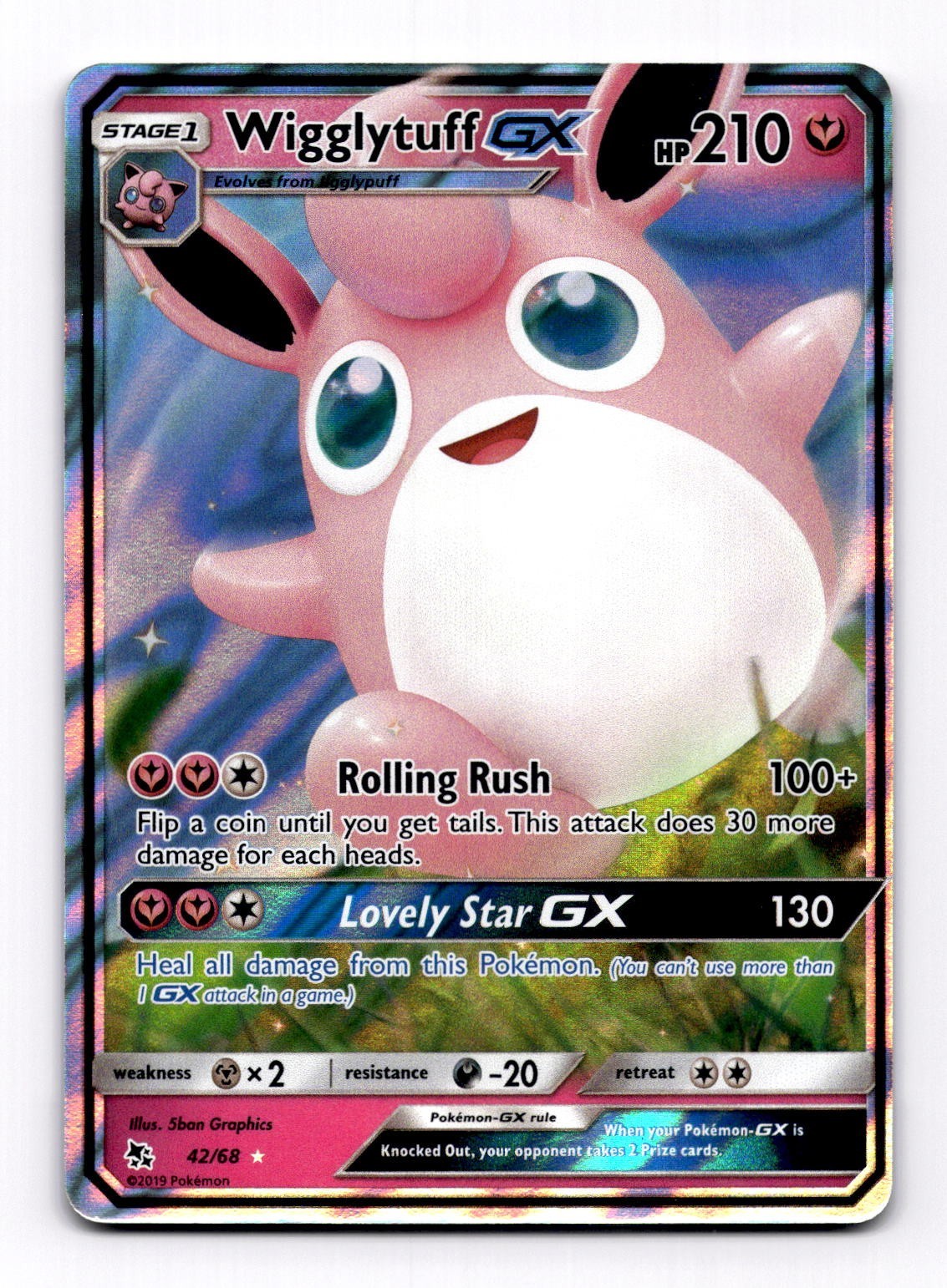 Pokemon Wigglytuff GX - 42/68 - Ultra Rare NM-Mint Hidden Fates