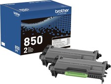 Genuine High-Yield Black Toner Cartridge Twin Pack TN850 2PK Model: TN8502PK