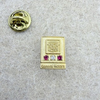 Vintage 1/10 10k Gold Fill General Motors Cadillac Collectible Pin Ruby Diamond