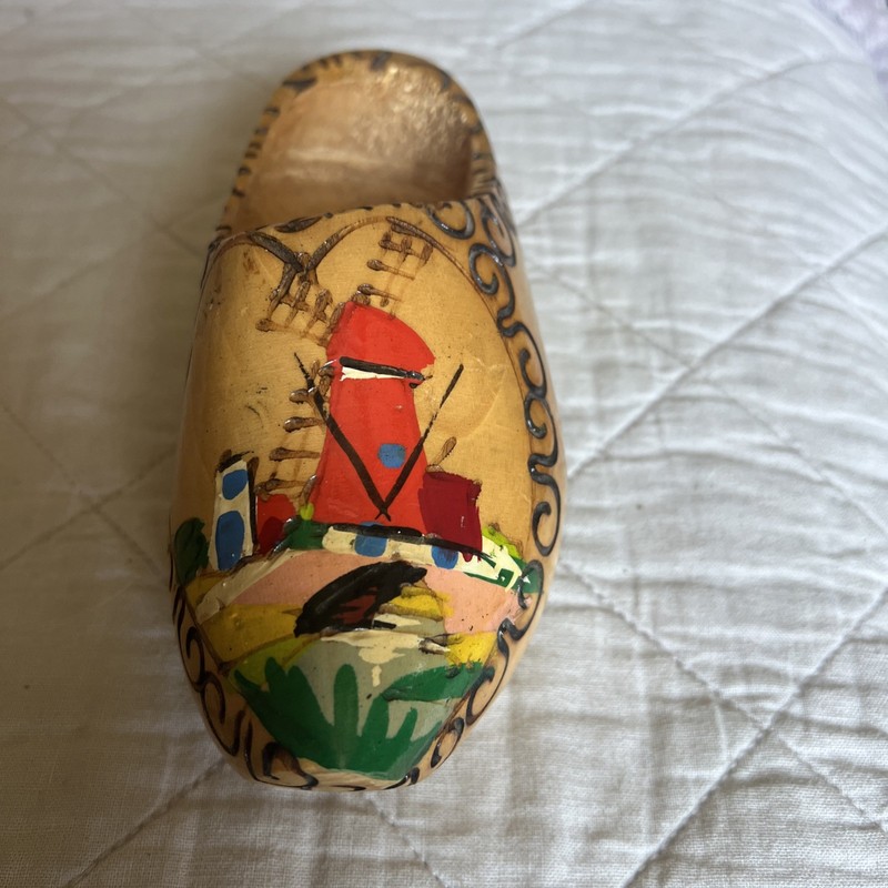 Antique Handcarved & Handpainted Decorative Clog from Holland.