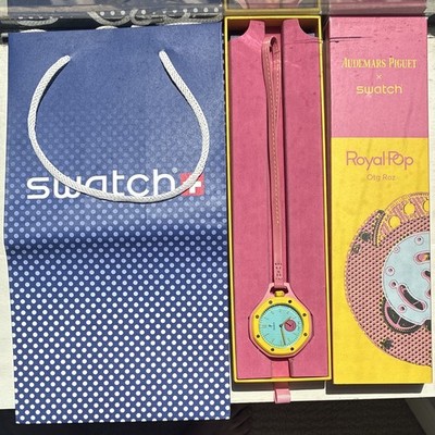 Swatch Audemars Piguet x Royal Pop Otg Roz Quartz Analog Pink Leather w/ Box