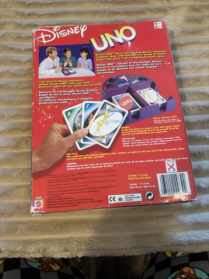 2002 Disney UNO Card Game with Electronic Tinker Bell Magic Features￼ - Image 2 of 4