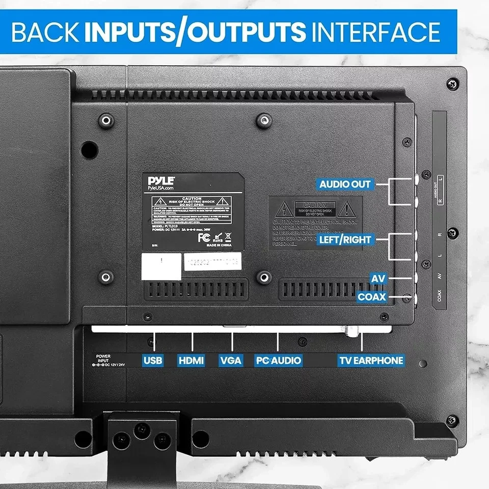 Pyle 18.5’’ ELED RV Digital TV - HD Flat Screen TV with Multimedia Disc Comb new - Image 4 of 4
