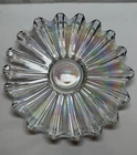 Vintage Federal Glass 9" Bowl Celestial Iridescent Glass Flower Starburst