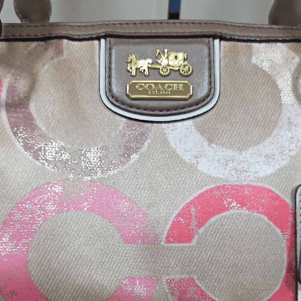 Coach Madison Metallic Op Art Carryall image 5