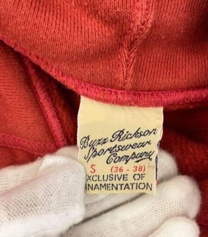 Good Used Buzz Rickson's Red Bleach Pattern Hoodi… - image 7