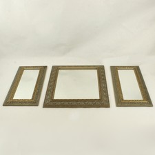 Set of 3 Matching Vintage Wall Mirrors Beveled Edge Filigree Frames, Unbranded