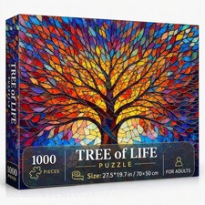 Unique 1000 Piece Stained Glass Mosaic Puzzle - Perfect for Adult Challenges