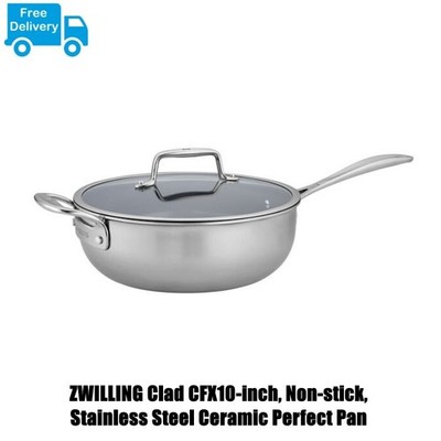ZWILLING Clad CFX10-inch, Non-stick, Stainless Steel Ceramic Perfect Pan