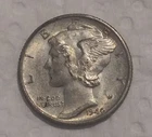 1940-S Mercury Dime , 90% Silver Coin , Choice Uncirculated Item , Uncleaned