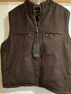 NWT Rainforest RFT Men s Micro Suede Sherpa Lined Vest Size XL $150.00 MSRP