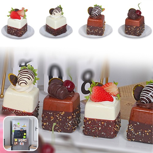 4pcs Artificial Strawberry Fruit Cake Model Simulation Food Fake Dessert Decor - Picture 6 of 14