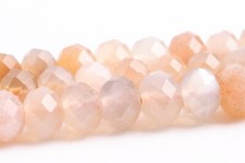 6x4MM Genuine Natural Multicolor Moonstone Grade AA Faceted Rondelle Loose Beads