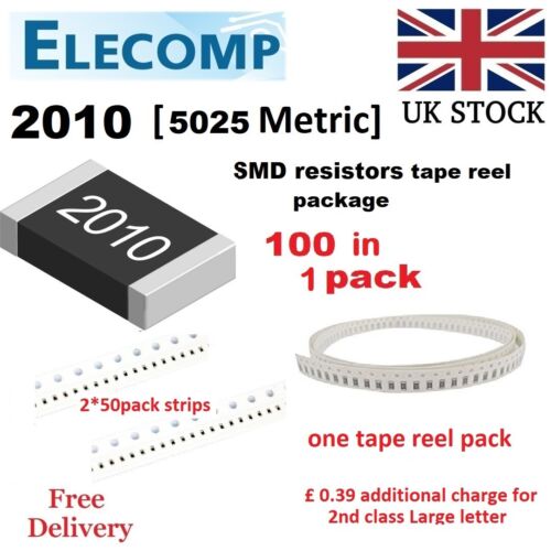 2010 Resistors 1%,5% E24 Range 0 Ohm-10M Ohm (100 in Pack) Free postage UK stock - Picture 4 of 4
