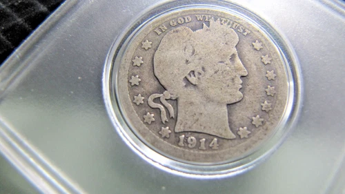 1914-D BARBER QUARTER VG  BETTER DATE FREE SHIPPING