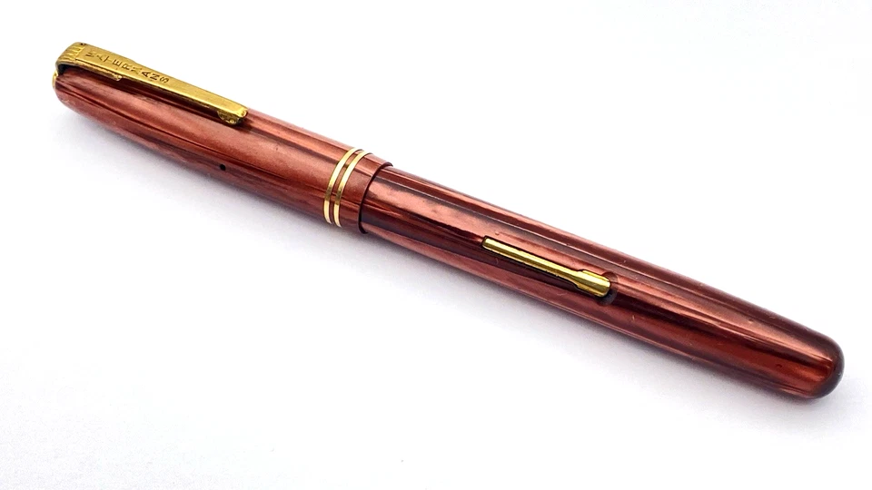 PLUMA ESTILOGRÁFICA WATERMAN 503 VINTAGE ROSA PERLA ELÁSTICA ORO 14K MEDIANA NUEVA EN CAJA INGLATERRA Foto 2 de 4