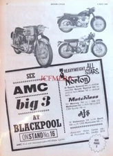 A.M.C. Plumstead, Range of Motorcycles ADVERT #2 : Vintage 1965 Print