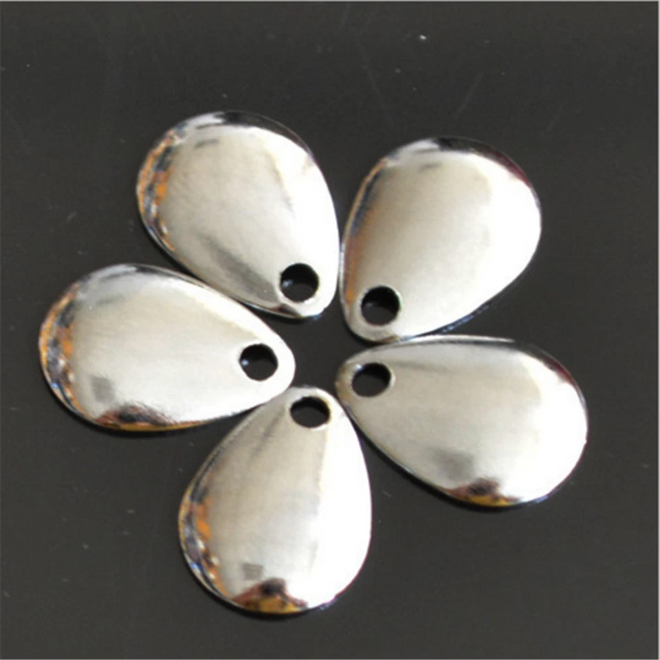 Best 50pcs Fishing Flattie Attractor Spinner Blades Smooth Nickel Spoons Plaice - Image 4 of 4