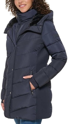 Andrew Marc Women's Mixed Media Hooded Puffer Walker Jacket, Navy, XXL - Bild 3 von 4