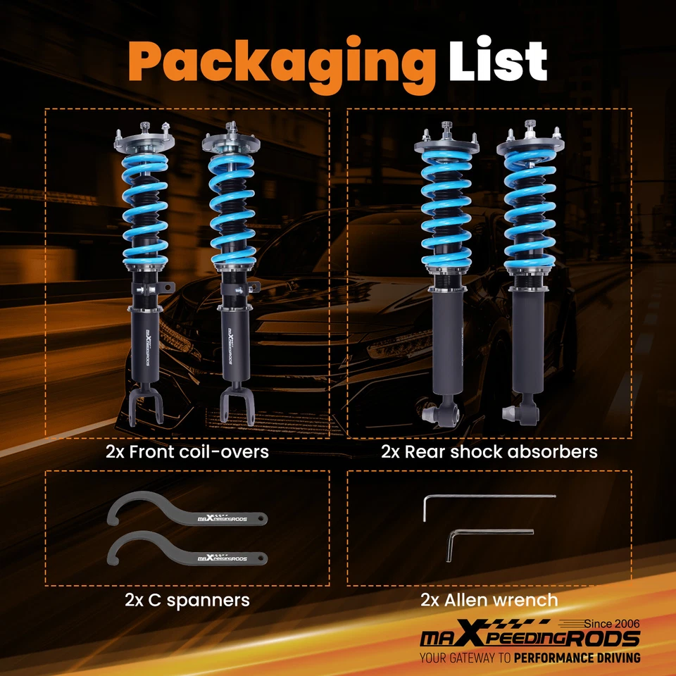 Kit de suspensión de 24 niveles amortiguador enrolladores para BMW Serie 5 F10 528i 535i 09-16 Foto 2 de 4