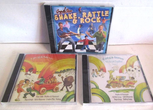Greg & Steve We All Live Together Volume 1 2 Childrens CDs Shake Rattle Rock NEW