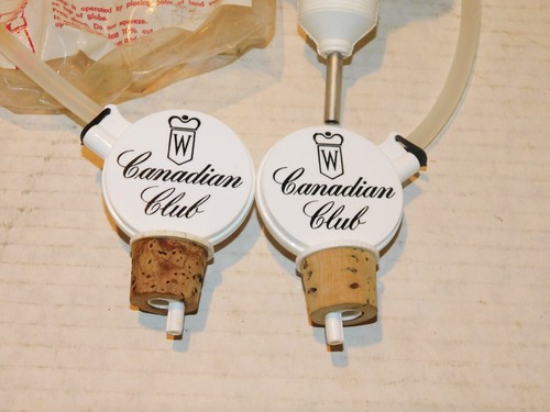 Vintage Canadian Club Whiskey Half-Gallon Pump Dispenser & Pourer Globe Lot Nice - Picture 2 of 9