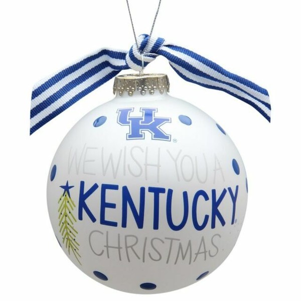 Coton Colors University of Kentucky Wildcats Glass Christmas Ornament