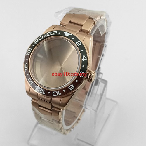39mm Roségold Uhrengehäuse gewölbt Saphirglas Lünette passend für NH35 NH36 NH34 Uhrwerk - Bild 10 von 21