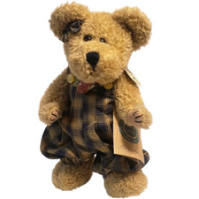 Boyd's Bears Monica Blue Plaid Overalls J.B. Bean Series Bearwear 1985-97 10"